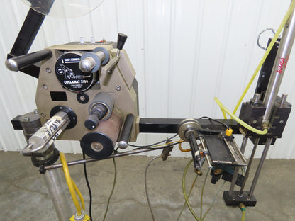 Guhl 3100 Collamat Label Applicator Adjustable Stand Air Blow 2.5" Wide Max