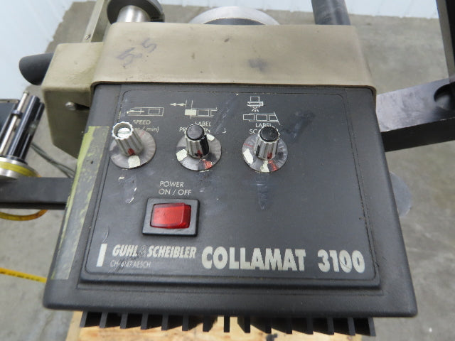 Guhl 3100 Collamat Label Applicator Adjustable Stand Air Blow 2.5" Wide Max