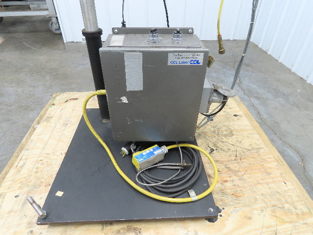 Guhl 3100 Collamat Label Applicator Adjustable Stand Air Blow 2.5" Wide Max