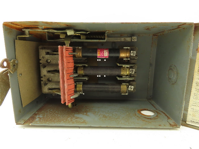 Square D PQ3606G Ser 1 Busway Switch Fusebox 30HP 60A 3 Pole Rusty but Solid