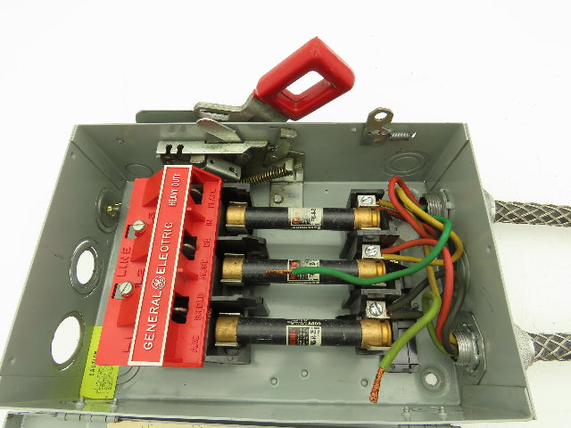 GE TH3361 Safety Switch Electrical Box 30A 600V 20HP 3PH Hubbell Pigtails