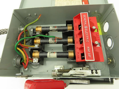 GE TH3361 Safety Switch Electrical Box 30A 600V 20HP 3PH Hubbell Pigtails