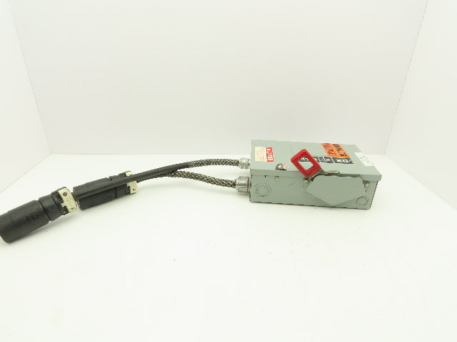 GE TH3361 Safety Switch Electrical Box 30A 600V 20HP 3PH Hubbell Pigtails