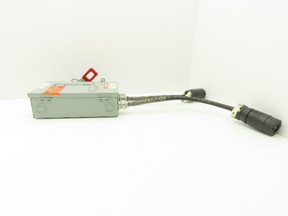 GE TH3361 Safety Switch Electrical Box 30A 600V 20HP 3PH Hubbell Pigtails