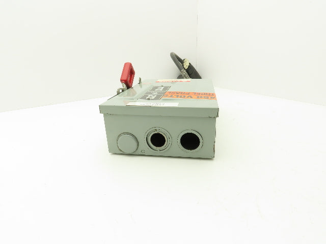 GE TH3361 Safety Switch Electrical Box 30A 600V 20HP 3PH Hubbell Pigtails