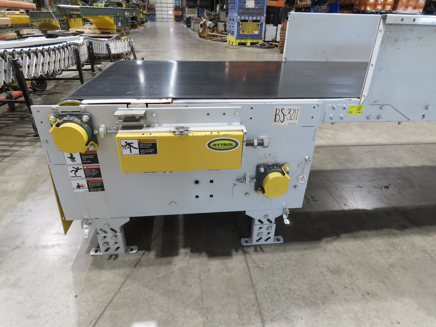 Hytrol BPC 37"x 78' Slider Bed Conveyor Parcel Belt 3Hp 480V Center Drive 155fpm