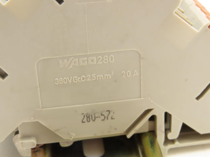 Wago 280 4-Wire 20A Grounding Terminal 380V 2.5mm² 20A DIN Rail 31" Lot of 64