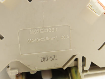 Wago 280 4-Wire 20A Grounding Terminal 380V 2.5mm² 20A DIN Rail 31" Lot of 64
