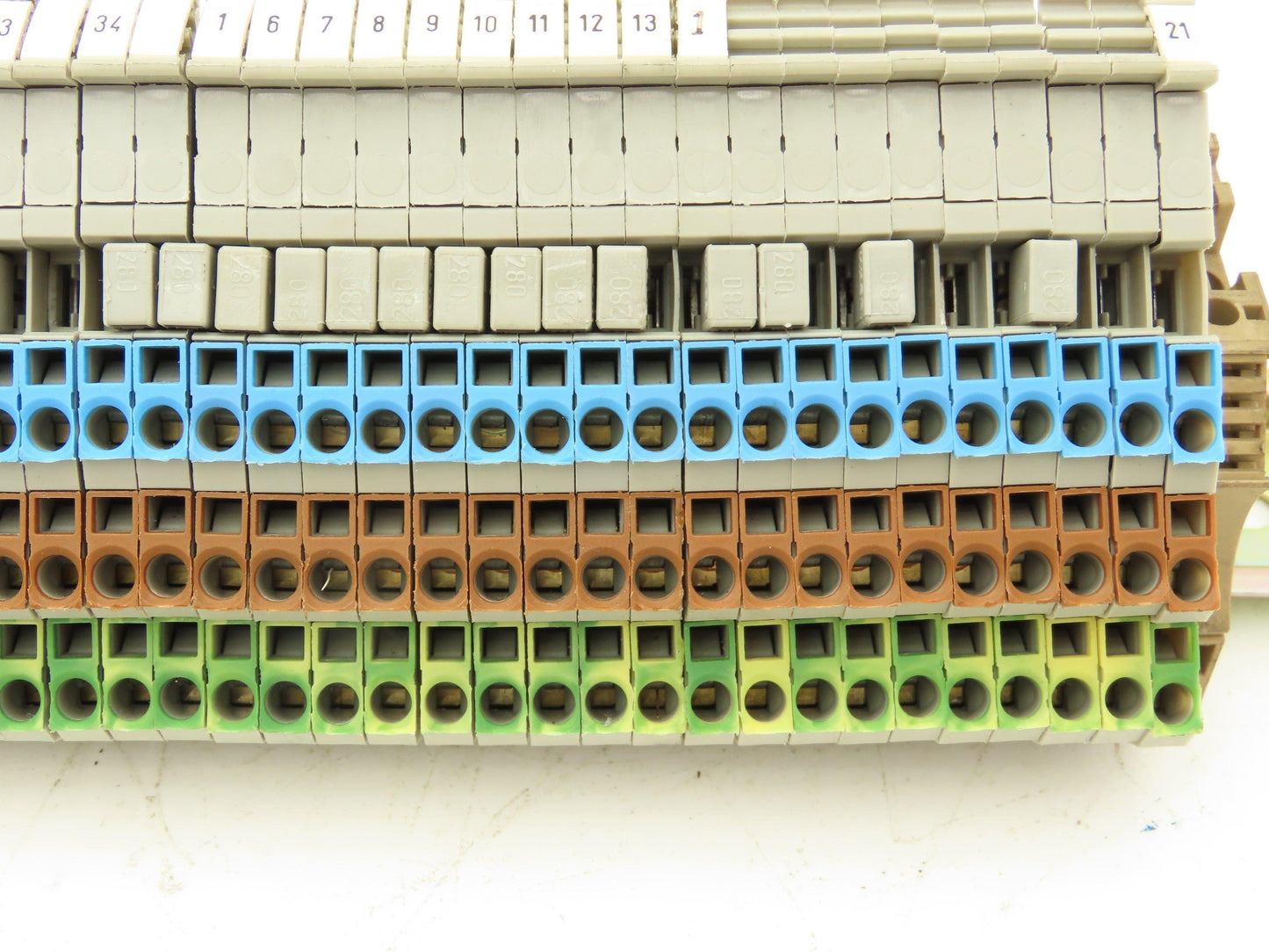 Wago 280 4-Wire 20A Grounding Terminal 380V 2.5mm² 20A DIN Rail 31" Lot of 64
