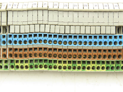 Wago 280 4-Wire 20A Grounding Terminal 380V 2.5mm² 20A DIN Rail 31" Lot of 64