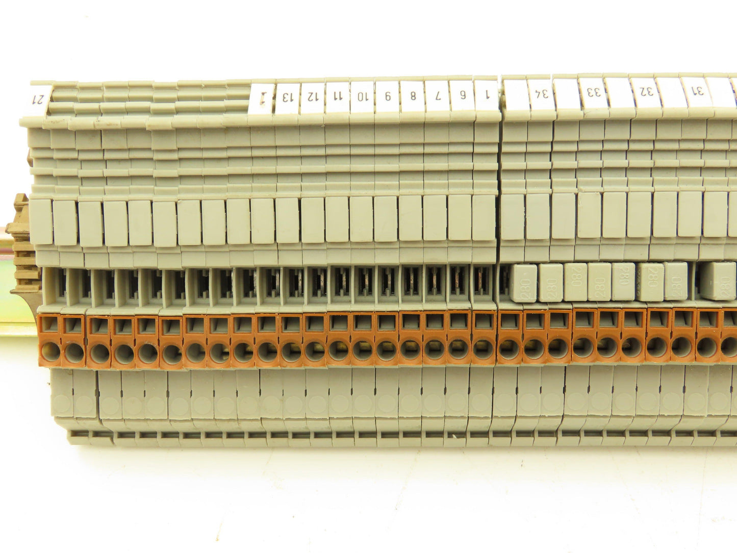 Wago 280 4-Wire 20A Grounding Terminal 380V 2.5mm² 20A DIN Rail 31" Lot of 64