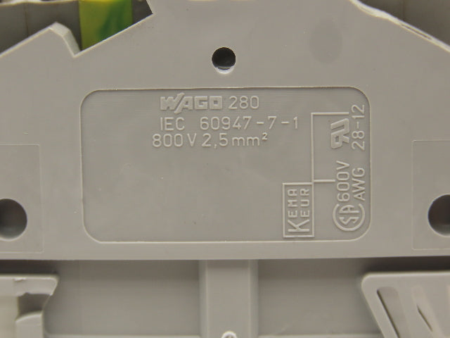 Wago 280 3-Wire 20A Terminal 600V 2.5mm² 28-12AWG DIN Rails Lot of 172