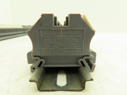 MI Euro 2.5mm² 20A Terminal 600V 24-12AWG DIN Rails Lot of 185