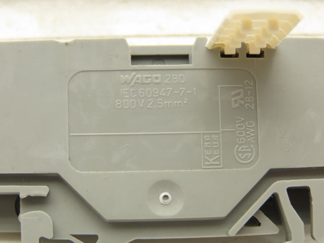 Wago 280 3-Wire 20A Terminal 600V 2.5mm² 28-12AWG DIN Rails Lot of 215
