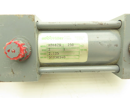 Miller A86B2N Pneumatic Air Cylinder 2" Bore 2-1/8" Stroke Clevis Mt