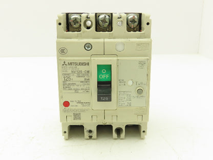 Mitsubishi Electric NV125-CW 125A Circuit Breaker 100-440VAC 3-Pole F-1S Handle