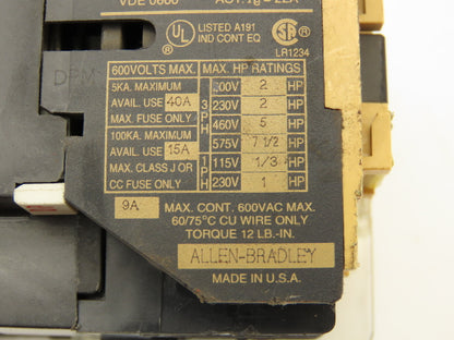Allen Bradley Motor Starter Reversing Contactor 575V 7.5HP 40A 3 PH Set Lot of 5