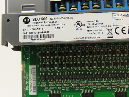 Allen Bradley 1746-OB16 SLC 500 Output Module Series C, D Broken Door Lot of 8