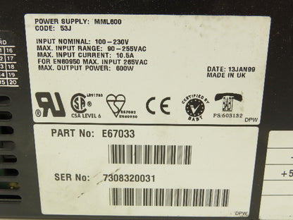 Omega MML600 Coutant Lambda Power Supply Unit 5/12/24/48VDC 600W Out Lot of 2