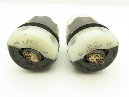 Leviton 2611 L5-30P 2613 L5-30R Male-Female Pair Twist Lock 30A 125V Lot of 10