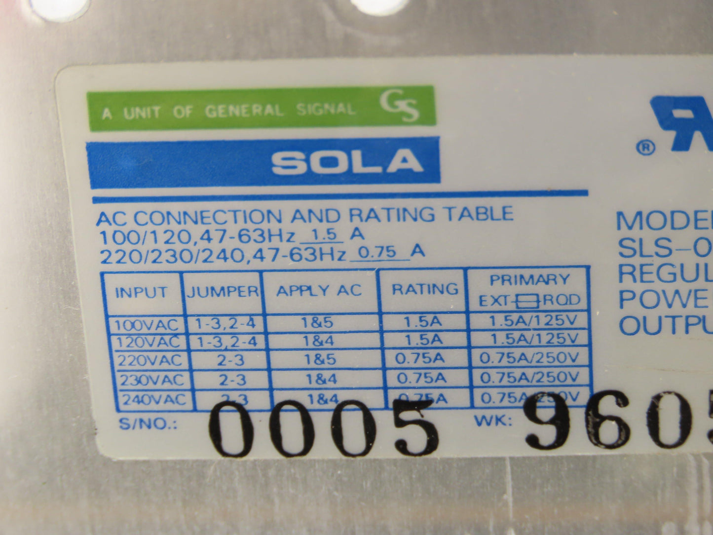 Sola SLS-05-120-1 Open Frame Power Supply Module 120/240V 5V 12A Lot of 2