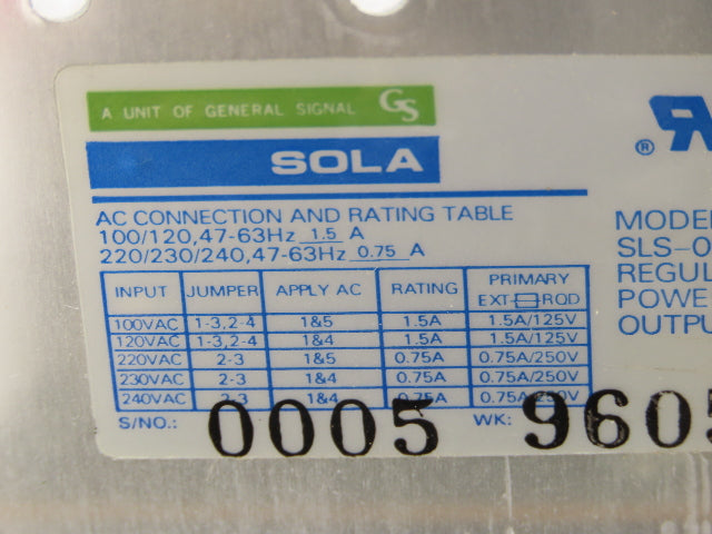 Sola SLS-05-120-1 Open Frame Power Supply Module 120/240V 5V 12A Lot of 2