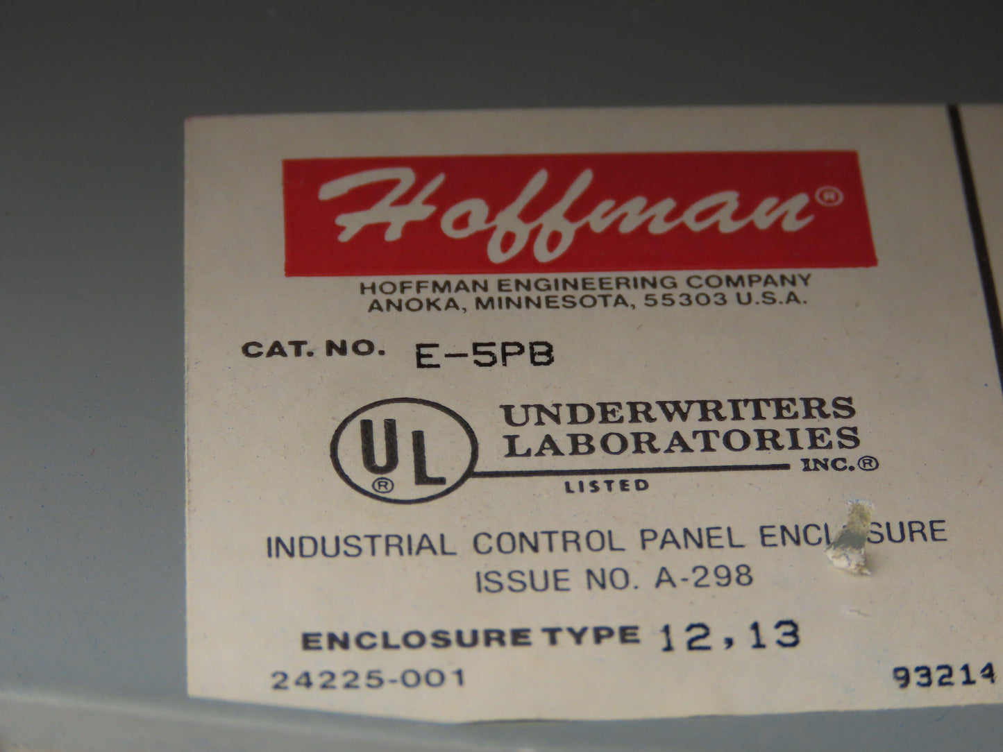 Hoffman E-5PB Push Button Enclosure 5 Hole E-Stop Start