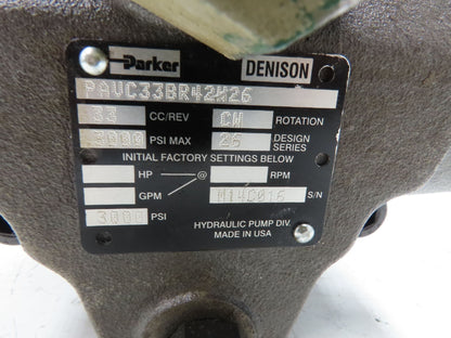 Parker PAVC33BR42W26 Hydraulic Variable Piston Pump 15 GPM 3000 PSI