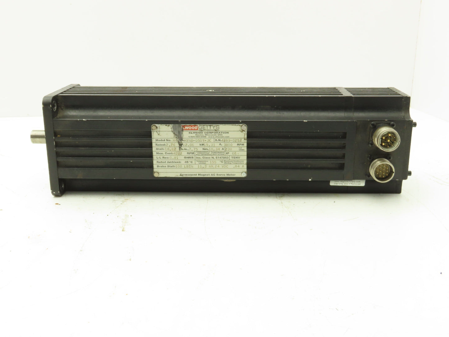 Elwood M444-HYNB-050Y-3C AC Servo Motor 3800RPM 2.76HP 3PH IP66