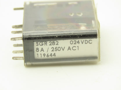 Elesta 119644 SGR 282 Relay 24VDC 8A/250VAC Lot of 16 with Bases