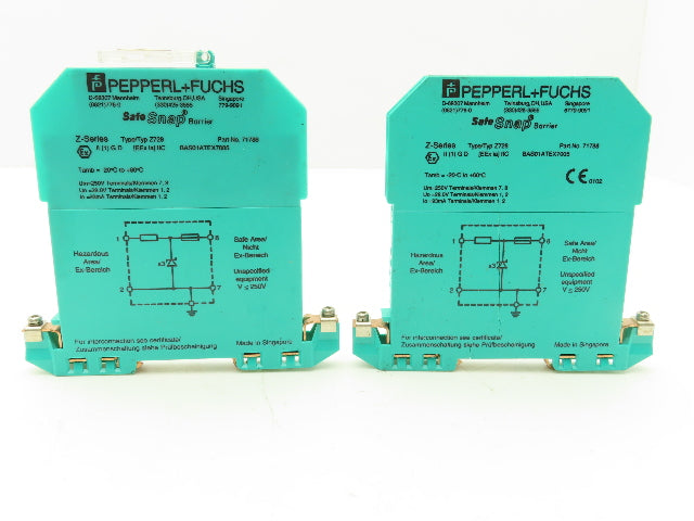 Pepperl Fuchs 71788 BAS01ATEX7005 Safe Snap Barrier Relay Lot of 2