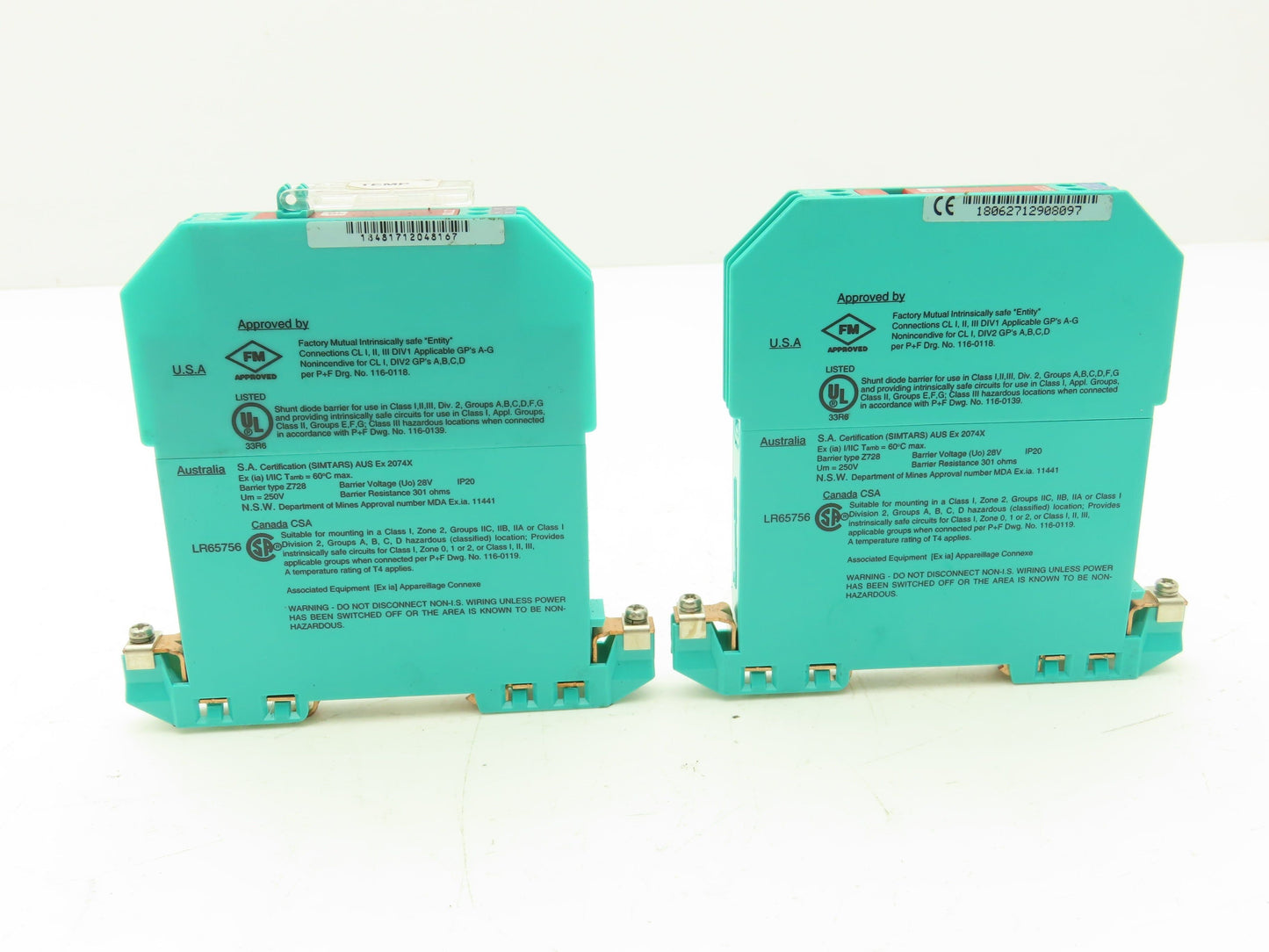 Pepperl Fuchs 71788 BAS01ATEX7005 Safe Snap Barrier Relay Lot of 2