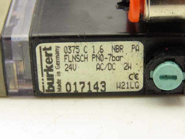 Burkert 017143 Pneumatic Air Solenoid Block Single Valve Manifold 24V Lot of 8