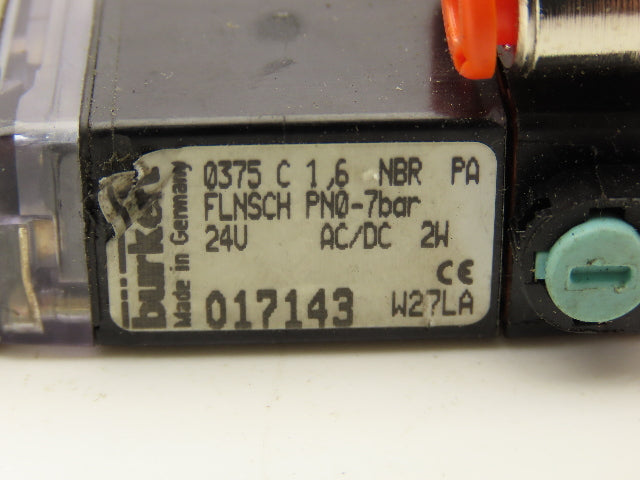 Burkert 017143 Pneumatic Air Solenoid Block Single Valve Manifold 24V Lot of 8