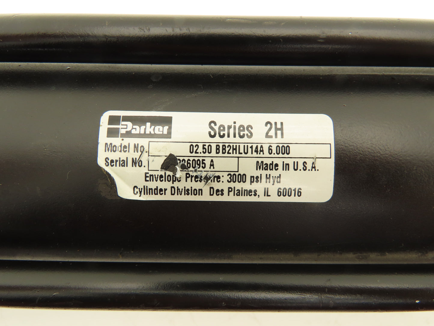 Parker Series 2H BB2HLU14A Hydraulic Cylinder 2.5" Bore 6" Stroke Clevis Mount