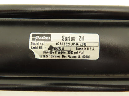 Parker Series 2H BB2HLU14A Hydraulic Cylinder 2.5" Bore 6" Stroke Clevis Mount
