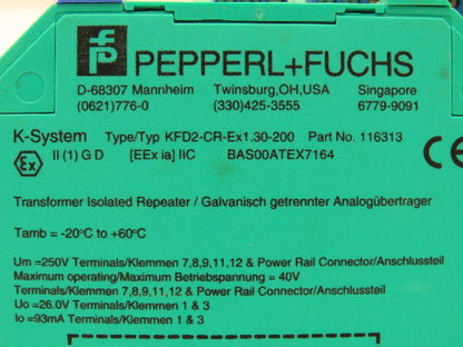 Pepperl+Fuchs KFD2-CR-EX1.30-200 Transformer Isolated Repeater 20-30VDC Lot of 7