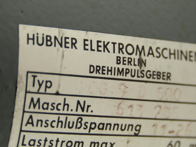Hubner POG 9 D 500 Digital Tacho Incremental Encoder 12/24VDC 12k RPM