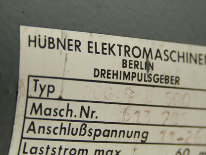Hubner POG 9 D 500 Digital Tacho Incremental Encoder 12/24VDC 12k RPM