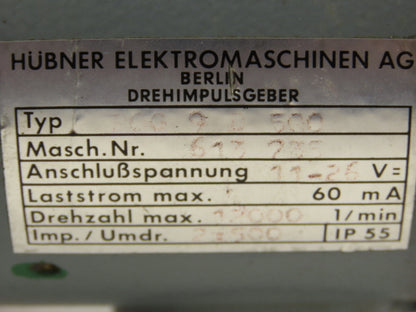 Hubner POG 9 D 500 Digital Tacho Incremental Encoder 12/24VDC 12k RPM
