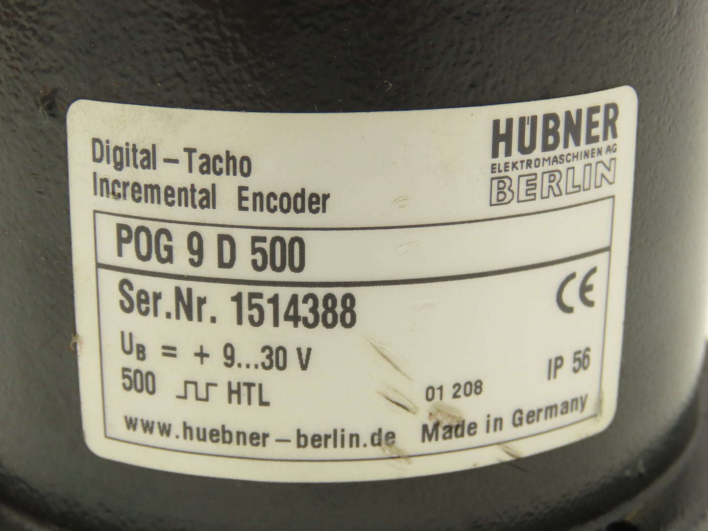 Hubner POG 9 D 500 Digital Tacho Incremental Encoder 12/24VDC 12k RPM
