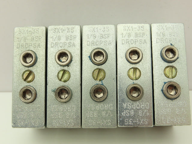 DropsA SX1-35 Modular Lubricator Divider Valve Block 1/8" BSP Lot of 5