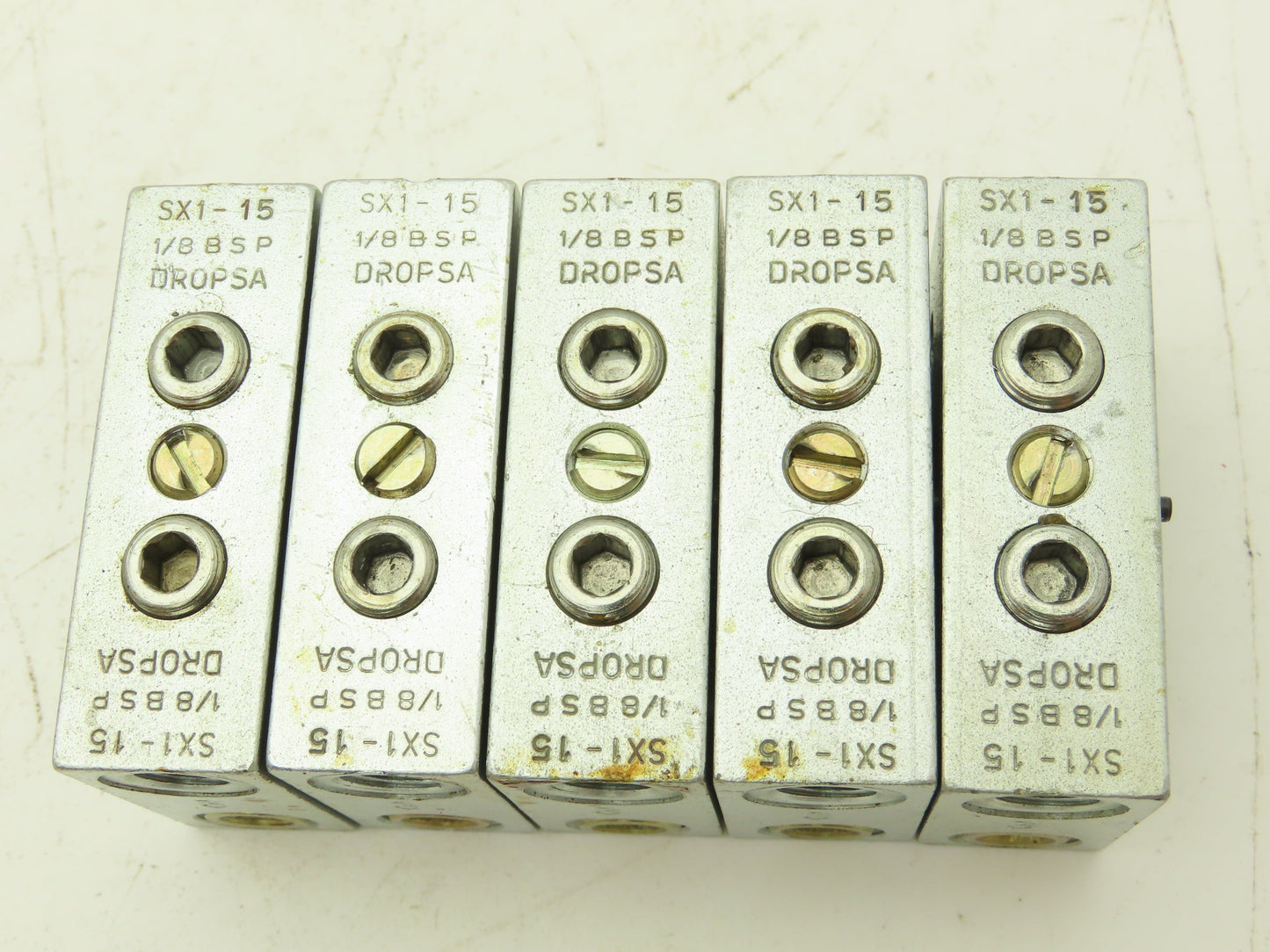 DropsA SX1-15 Modular Lubricator Divider Valve Block 1/8" BSP Lot of 5