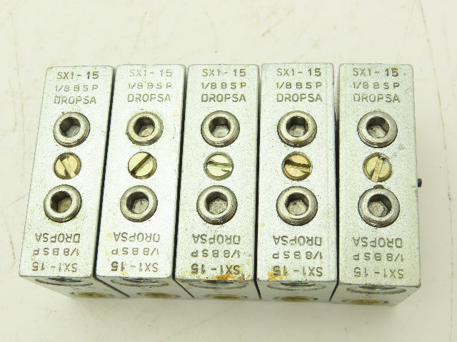 DropsA SX1-15 Modular Lubricator Divider Valve Block 1/8" BSP Lot of 5