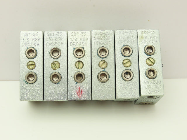 DropsA SX1-25 Modular Lubricator Divider Valve Block 1/8" BSP Lot of 6