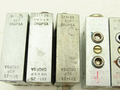 DropsA SX1-25 Modular Lubricator Divider Valve Block 1/8" BSP Lot of 7