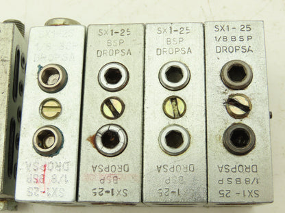 DropsA SX1-25 Modular Lubricator Divider Valve Block 1/8" BSP Lot of 7