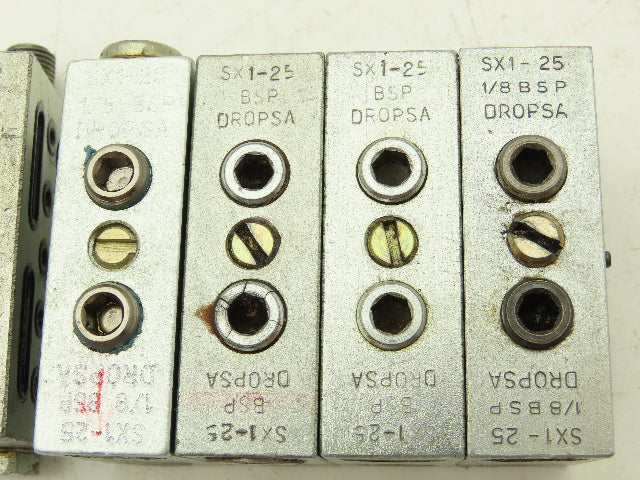 DropsA SX1-25 Modular Lubricator Divider Valve Block 1/8" BSP Lot of 7