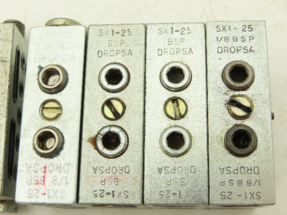 DropsA SX1-25 Modular Lubricator Divider Valve Block 1/8" BSP Lot of 7