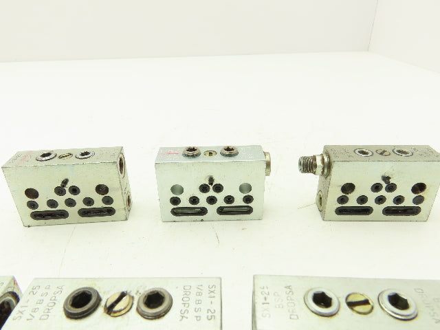 DropsA SX1-25 Modular Lubricator Divider Valve Block 1/8" BSP Lot of 7